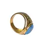 Stone Turquoise (Firoza) Ring For Men Gold Plated Oval Shape, Color- Turquoise, For Men & Boys (Pack of 1 Pc.), 4 image