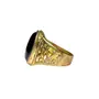 Stone Black Agate Ring For Men Gold Plated Oval Shape, Color- Black, For Men & Boys (Pack of 1 Pc.), 2 image