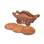 Wooden Trolley Shaped Hand Made Tea Coaster Wooden Trolley Cart Tea Coffee Coaster Set of 6 Handmade Handicraft for Home & Kitchen Dining Table for Cup Glass Decor Gift Item