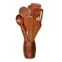 Rosewood A to Z Multipurpose Serving and Cooking Spoon Set Brown