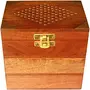 Handicrafts Wooden Jewellery Box for Women | Jewel Organizer Box Hand Carved Carvings Small Box (5.5 X 3.5 X 3.5 inches) Gift Items