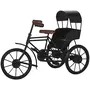 Wooden Wrought Iron Cycle Rickshaw Toy for Home Decor Showpiece (Black) Miniature Small 16 cm Long Decorative Showpiece for Home Decor Unique Decoration Beautiful Antique Showpiece, 3 image
