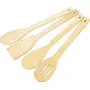 Kitchenware Bamboo Multipurpose Serving and Cooking Spoon Set Wooden Kitchen Utensil Set(Each 27 cm Long) -4 Pieces Set, 4 image