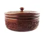 Multipurpose Wooden Casserole with Lid for Chapati (7.5.x7.5x5-inch Outer Dimensions Brown), 3 image