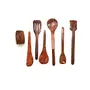 Wood Handmade Wooden Serving and Cooking Spoon with Stand/Holder (Set of 6), 2 image