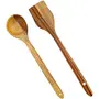 Natural Serving and Cooking Spoon Set 6 for Non Stick Spoon for Cooking Non Stick | 1 Frying 1 Serving 1 Spatula 1 Chapati Spoon 1 Desert 1 | Sheesham Wood | Size Large, 2 image