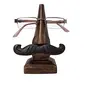 Crafts A to Z Handmade Wood Nose Shaped Spectacle Stand/Holder with Moustache Pack of 2, 3 image