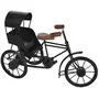 Wooden Wrought Iron Cycle Rickshaw Toy for Home Decor Showpiece (Black) Miniature Small 16 cm Long Decorative Showpiece for Home Decor Unique Decoration Beautiful Antique Showpiece, 4 image