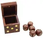 Dice Set Casino 5 Complete Handmade Vintage 20 MM Brown with Wooden Storage Box Handmade (Square), 2 image
