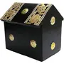 Wooden Hut Shaped Money Bank Black Colored with Gotta Work | Coin Box | Money Bank for Coins and Money for Kids and Adult, 2 image