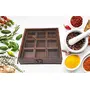 Handcrafted Wooden Spice Box Masala Holder or Spice Rack for Kitchen with Lid 9 Compartments Multi Uses, 2 image