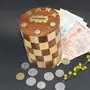 Wooden Round Chess Design Money Bank Coin Bank Girls & Boys, 3 image