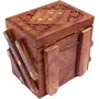 Handicrafts Wooden Jewellery Box for Women | Jewel Organizer Box Hand Carved Carvings (5 X3.5 X3.5 inches) Gift Items, 3 image