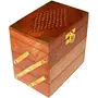 Handicrafts Wooden Jewellery Box for Women | Jewel Organizer Box Hand Carved Carvings Small Box (5.5 X 3.5 X 3.5 inches) Gift Items, 2 image