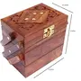 Handicrafts Wooden Jewellery Box for Women | Jewel Organizer Box Hand Carved Carvings (5 X3.5 X3.5 inches) Gift Items, 6 image