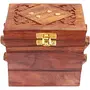 Handicrafts Wooden Jewellery Box for Women | Jewel Organizer Box Hand Carved Carvings (5 X3.5 X3.5 inches) Gift Items, 2 image