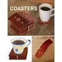 Gift at Fathers Day Wooden Coaster Inlay Design with Hut Shape Tea Coaster Set of 6 for Cup Unique Hut Shaped Table Kitchen Accessories & Gift Item, 2 image