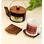 Wooden Drink Coasters Wood Table Coaster Set of 6 for Tea Cups Coffee Mugs Beer Cans Bar Tumblers and Water Glasses for Kitchen