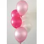 Number 10 Gold Foil Balloon and 50 Nos Pink and White Metallic Shiny Latex Balloon Combo