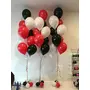 Number 13 Gold Foil Balloon and 50 Nos Red and Black Metallic Shiny Latex Balloon Combo