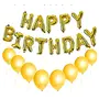 Happy Brthday Letters Foil Balloon Set Decoration Combo with 50 Metallic Balloon Gold and Black Brthday Balloons for Decoration
