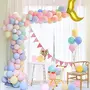 Number 15 Gold Foil Balloon and 50 Nos Pastel Color Latex Balloon Combo