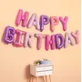 (16 Inch) Happy Brthday Foil Balloon Set for Brthday Party Supplies Happy Brthday Balloons for Brthday Decoration - Pink and Purple
