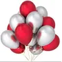 Products HD Metallic Finish Balloons for Brthday / Anniversary Party Decoration ( Red Silver ) Pack of 30