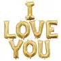 I Love You" Gold Letter foil Balloons for Brthday Anniversary Valentine Balloons for Decoration (I Love You-Gold Letter Foil Balloon)