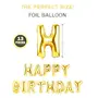 Happy Brthday Letters Foil Balloon Set Decoration Combo with 50 Metallic Balloon Gold and Black Brthday Balloons for Decoration, 2 image