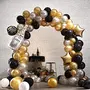 Metallic Hd Shiny Toy Balloons - Black and Gold for Decoration and Party (Pack of 50), 4 image