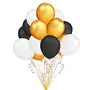 Metallic Balloons (Black/Golden/White_10 Inch_Pack of 50), 3 image
