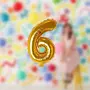 17" Inch Number 6 Foil Balloons KDs Party Supplies Theme Brthday Party Foil Balloons Brthday Balloons - Golden, 2 image