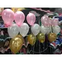 Themez Only Premium Metallic Balloons (Pink + White + Gold) Pack of 51, 2 image