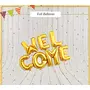 Welcome Foil Balloon Banner Gold Color 7PCS Alphabets Balloon for Welcome Party Decoration