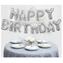 Happy Brthday Letter Foil Balloon Set of (Silver) + Pack of 150 Metallic Balloons (Black Gold and Silver)