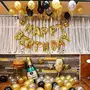 Happy Brthday Letter Foil Balloon Set of (Gold) + Pack of 60 Metallic Balloons (Black Gold and Silver)