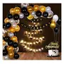 Happy Anniversary Decoration Items with LED Photo Banner Balloons Cake Topper Glue Dot 73Pcs Set for 1st 5Th25th Party Room Decoration Combo Set/Couple WeddingMarriage Celebration