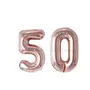 Numbers Foil Balloon 16" Inch -(Pack of Two Unit) Rose Gold (Rose Gold-50)