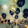 Happy Brthday Letter Foil Balloon Set of (Silver) + Pack of 150 Metallic Balloons (Black Gold and Silver), 2 image