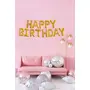 Happy Brthday Letter Foil Balloon Set of (Gold) + Pack of 60 Metallic Balloons (Black Gold and Silver), 2 image