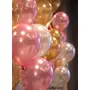 64 Pieces Combo Happy Brthday Banner + 2 Golden Fringe Curtain (3 X 6 Feet) + 60 HD Metallic Balloons (GoldWhite and Pink) and Ribbon Brthday Decorations Items Combo for KDs, 4 image