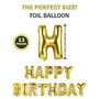Happy Brthday Letter Foil Balloon Set of (Gold) + Pack of 60 Metallic Balloons (Black Gold and Silver), 4 image