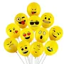Emoji Balloons Latex Yellow Emoji Smiley Balloons (Pack of 25), 2 image