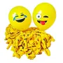 Emoji Balloons Latex Yellow Emoji Smiley Balloons (Pack of 25), 4 image