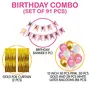 Girls Happy Brthday Balloons Banner Curtains Decorations Kit- 91Pcs for Girl KDs Small First Bday Decoration Items/Home Room Decor/Wife Women Celebration/Princess Quarantine Theme Pink, 2 image