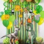 Jungle Theme Brthday Party Decoration Boys-72Pcs Hawaiian Animals Safari Forest Balloons Banners Swirls Pompom Hanging for KDs Girls Bday Parties Supplies Or Small Shower Themed Decor, 6 image