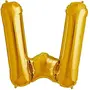 16" Alphabet Letter Shape Golden foil Balloon (W Letter) for Welcome Party Decorations