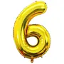 16" inch Number Shape foil Balloon (Golden 6 No.Shape) for Special Days & Festival Celebration