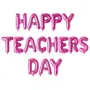 Happy Teachers Day Foil Balloon Set (Pack of 16 Letters Pink)